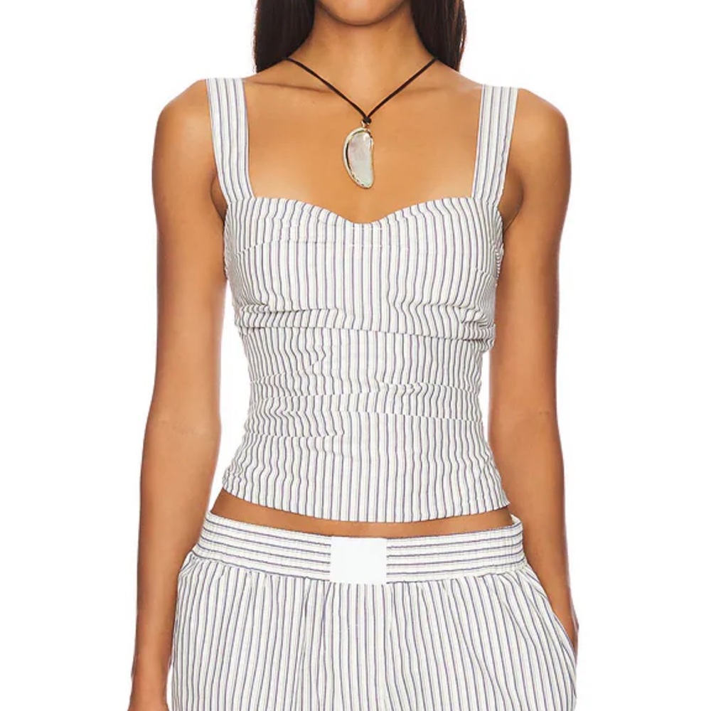 Striped White and Black Women's Top NWT